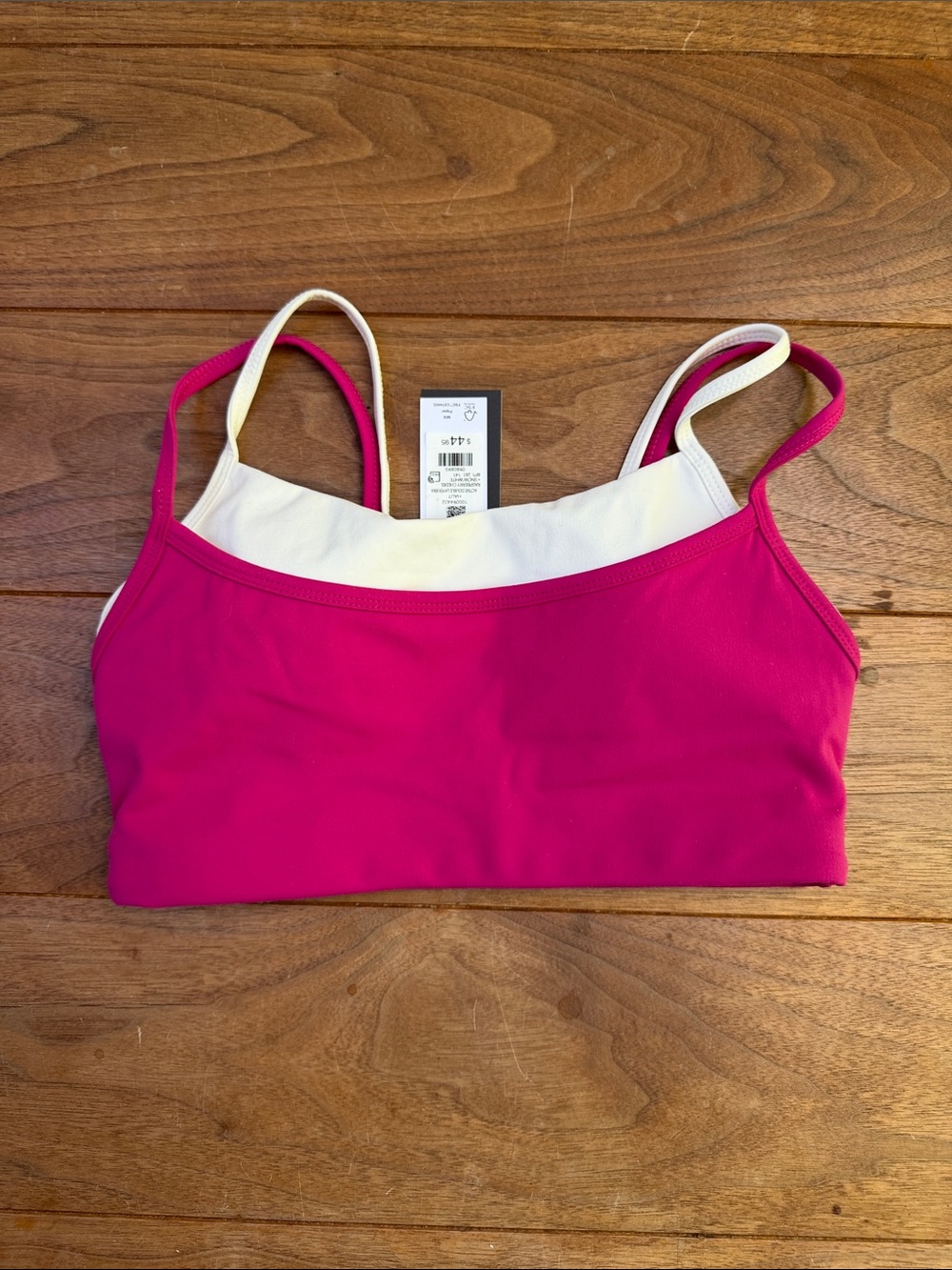NWT! Garage Active Double Layer Bra in Raspberry cheeks pink/Snow White - Picture 4 of 6